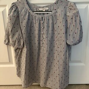 Loft Short Sleeve Blouse Size XL